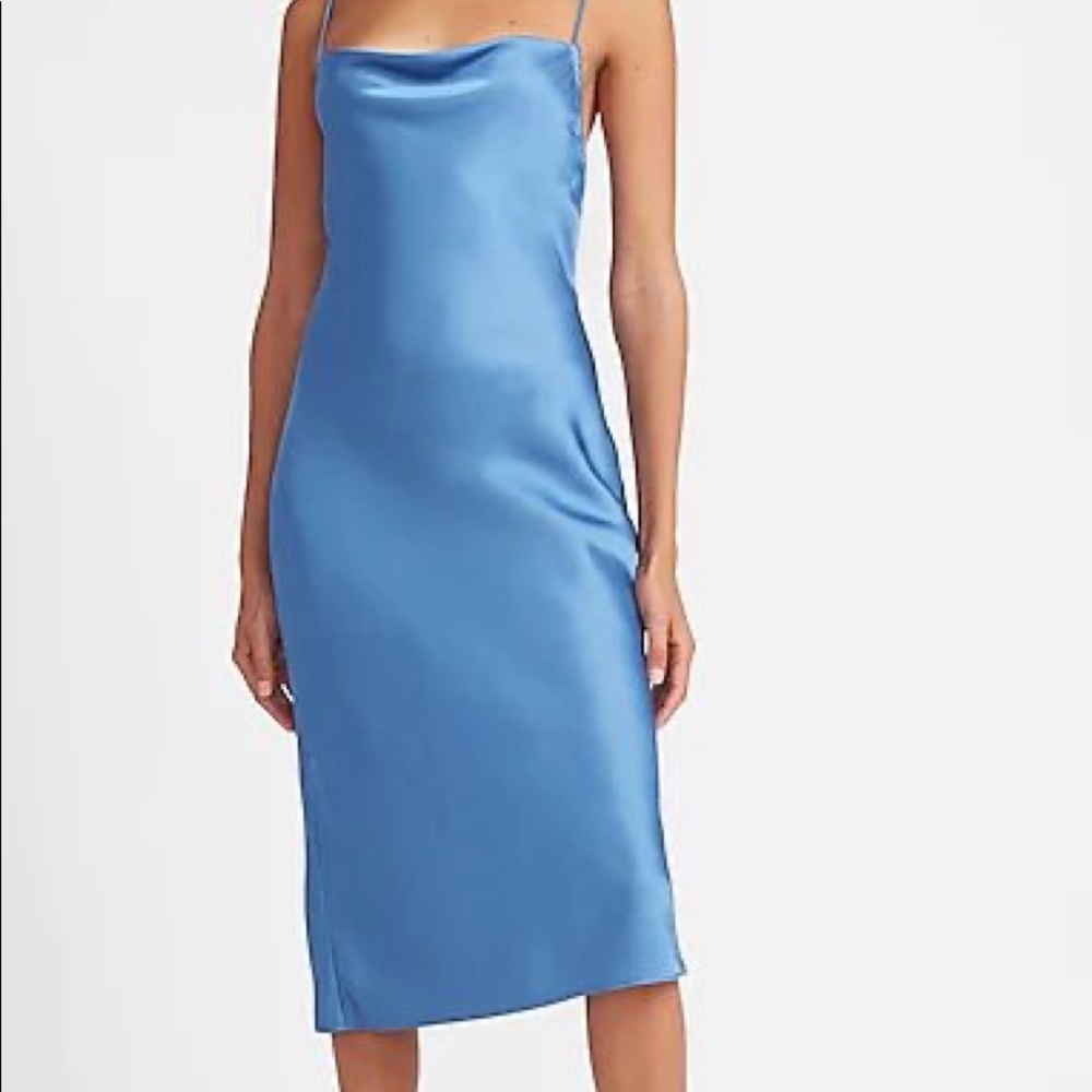 Express Satin Cowl Neck Midi Slip Dress XS